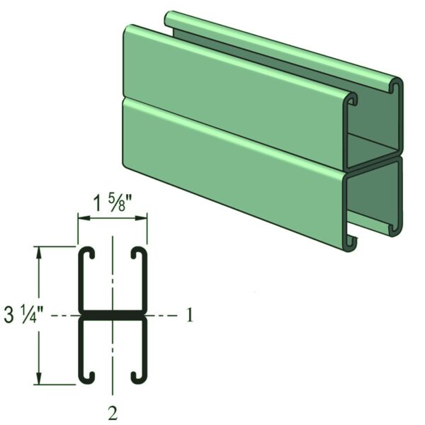 Canales Strut P1001 Doble de 1-5/8”x3-1/4” UNISTRUT - Mabelec