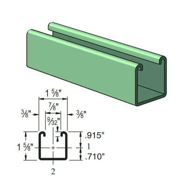 Canales Strut Alto Liso de 1-5/8”x1-5/8” UNISTRUT - Mabelec